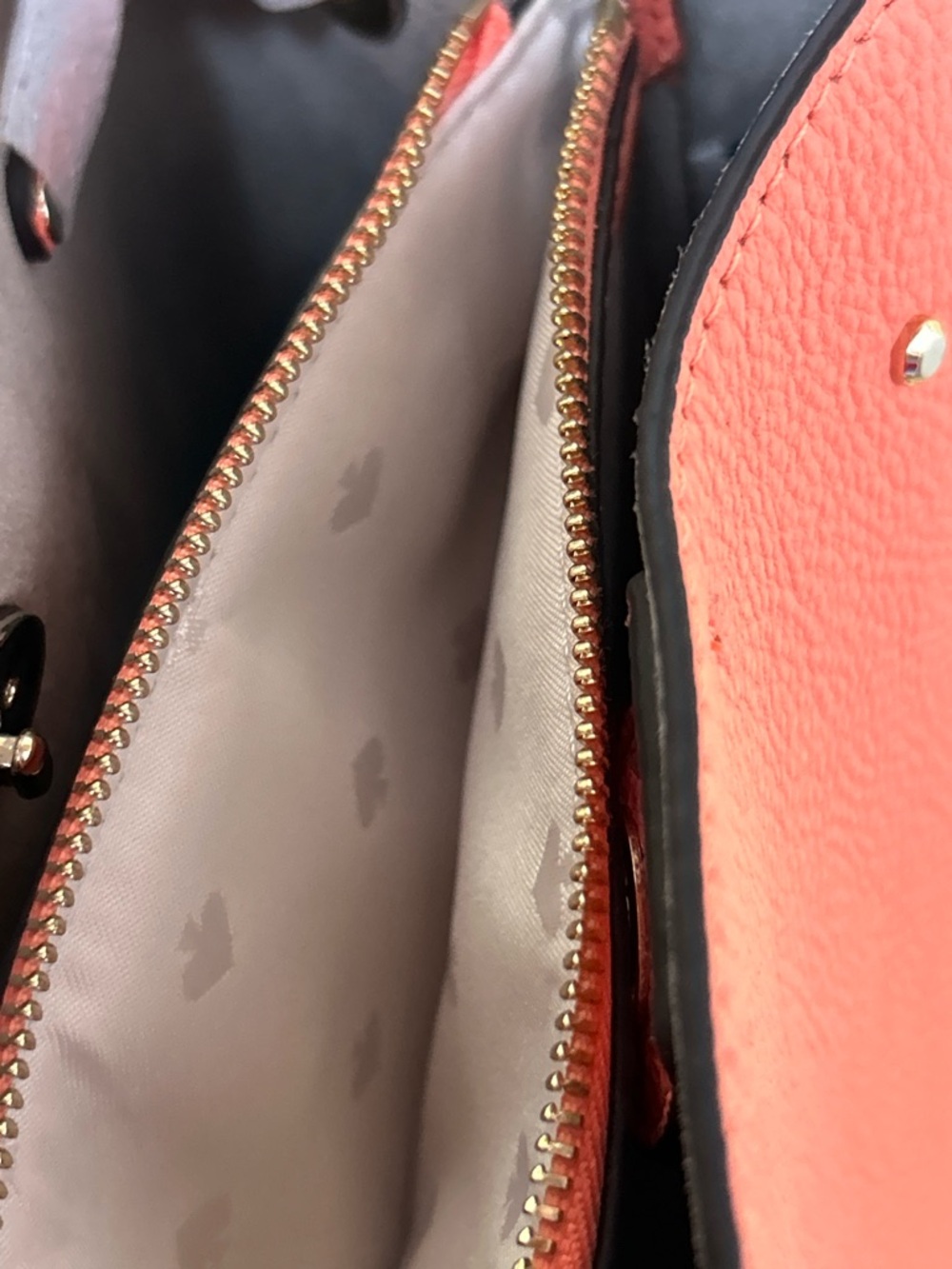 kate spade Coral Pink Pebbled Leather Shoulder Bag Approx. 9 x 10.5 x 6 - Picture 11 of 14